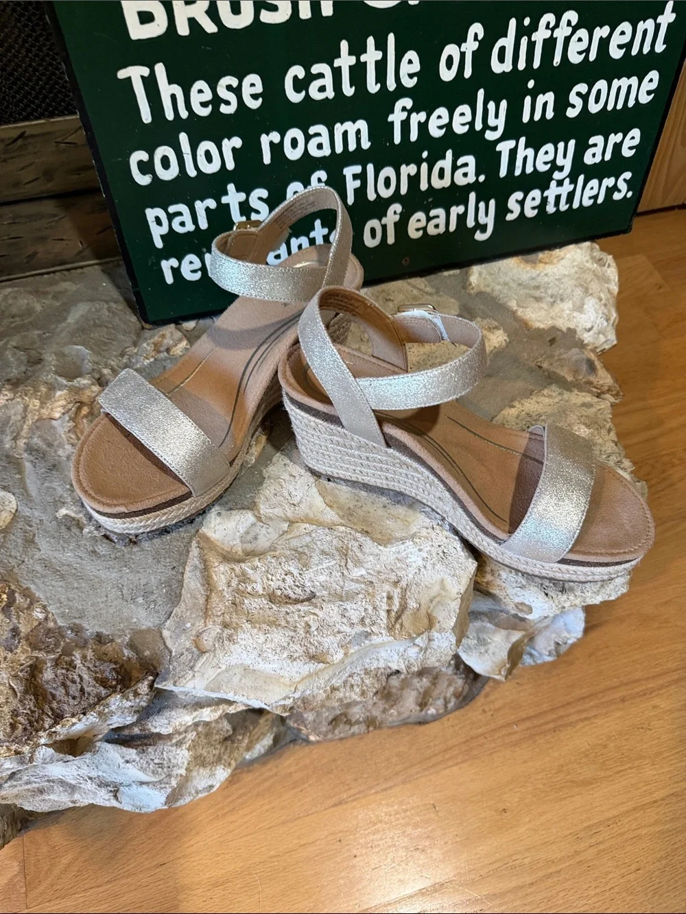 Aetrex Sydney Wedge in Champagne. New. Still in original box.